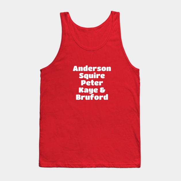 Yes Band Member White Type Tank Top by kindacoolbutnotreally